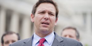 UNITED STATES - JUNE 18: Rep. Ron DeSantis, R-Fla., speaks at a news conference at the House Triangle to oppose the Marketplace Fairness Act, also called the internet tax, which would require online retailers to collect a sales tax at the time of a purchase. (Photo By Tom Williams/CQ Roll Call)