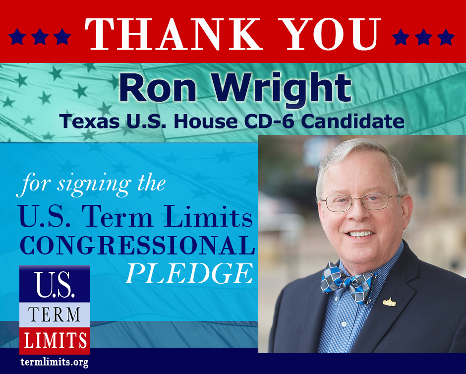 TX6RonWright signs us term limits pledge