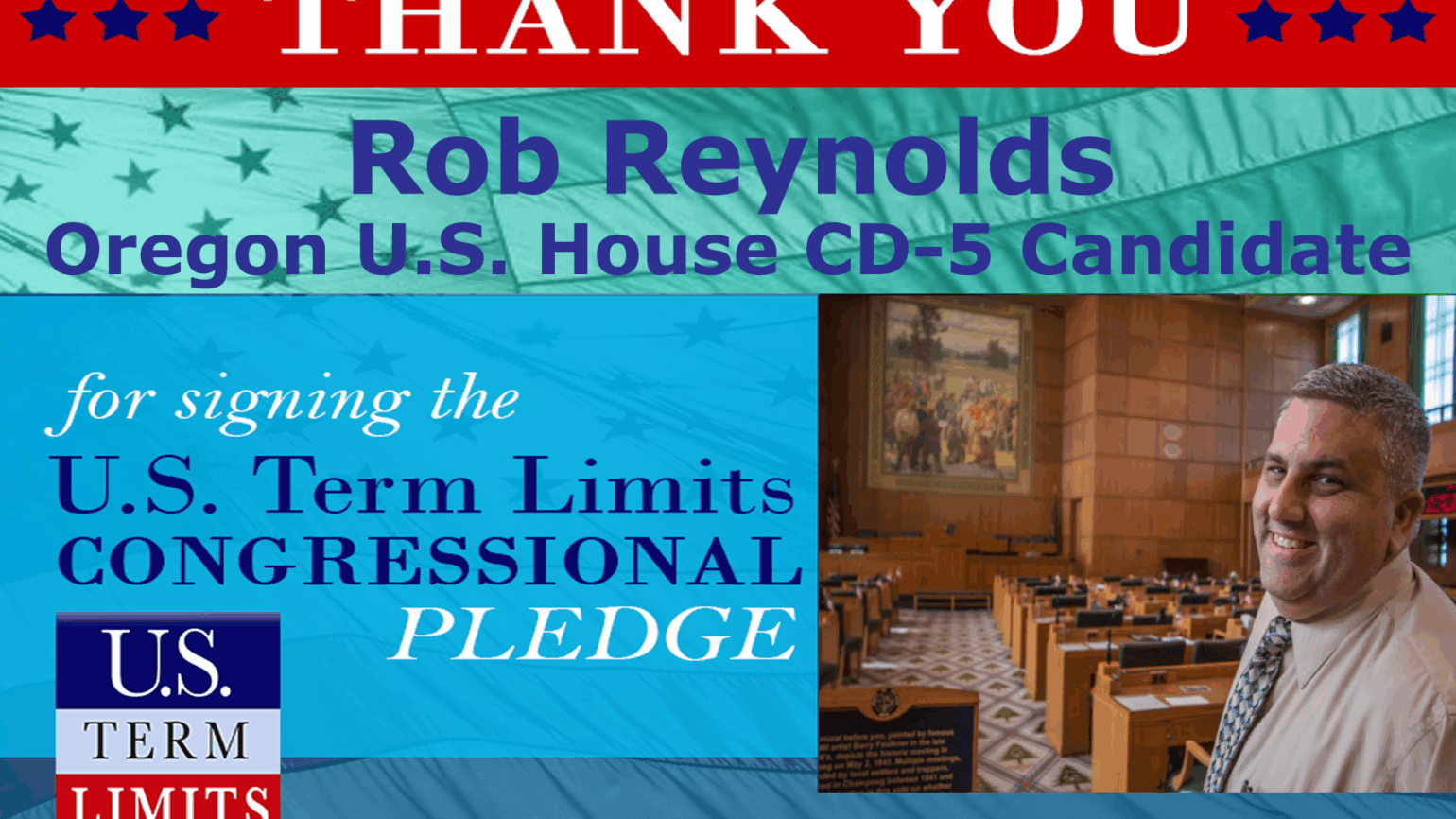 Reynolds of Oregon CD-5 signs term limits pledge