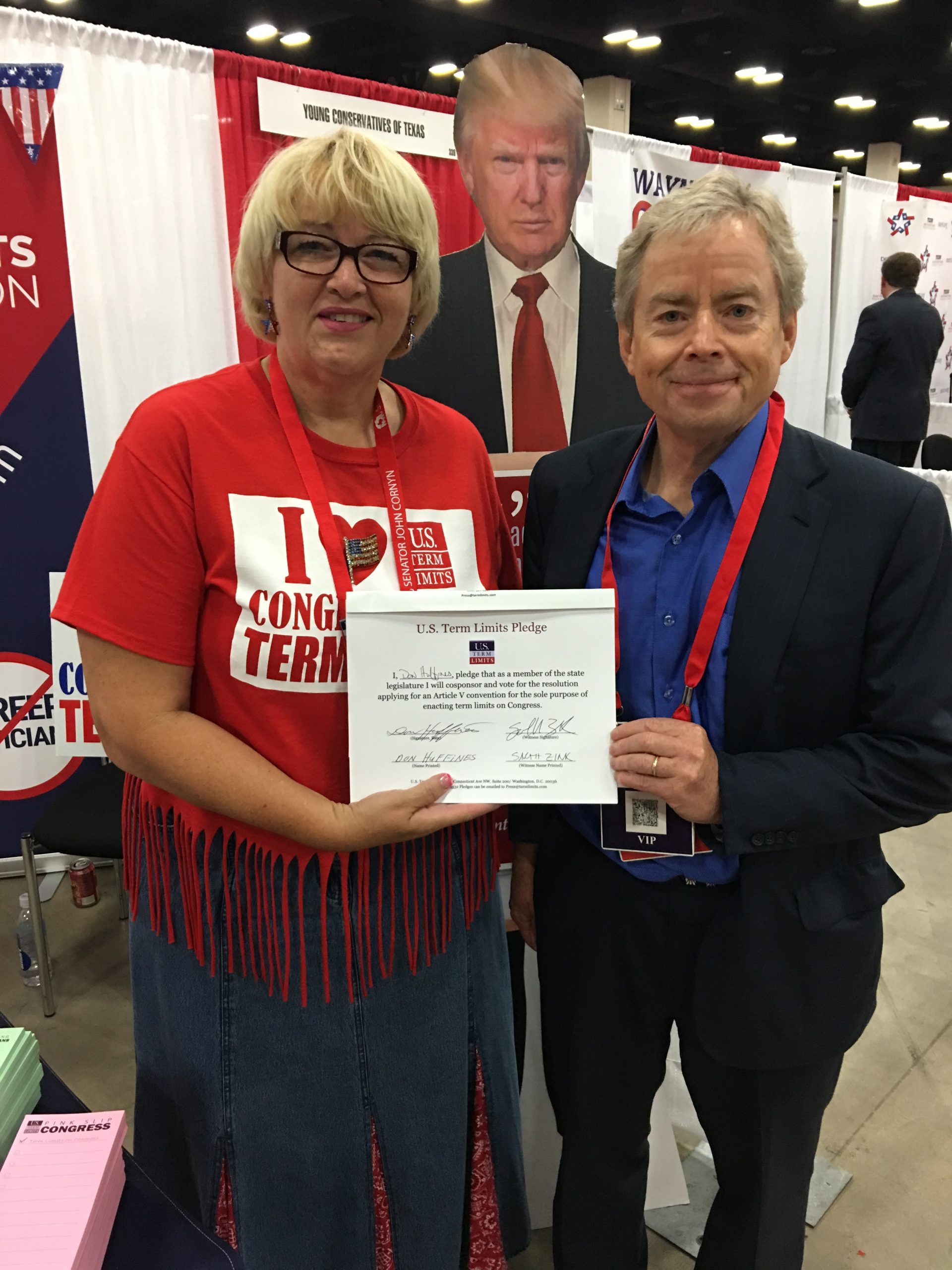 Huffines signs term limits pledge