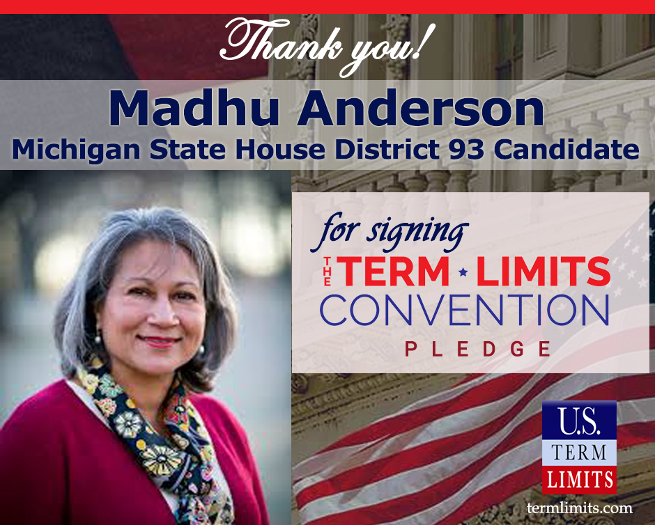 MadhuAnderson signs term limits pledge Michigan