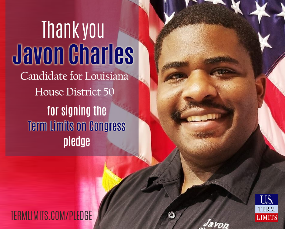 Javon Charles la ld-50 signs term limits on Congress pledge