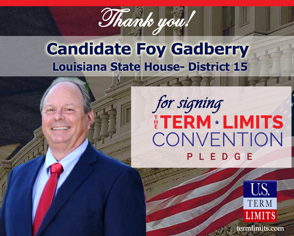 Gadberry signs term limits pledge