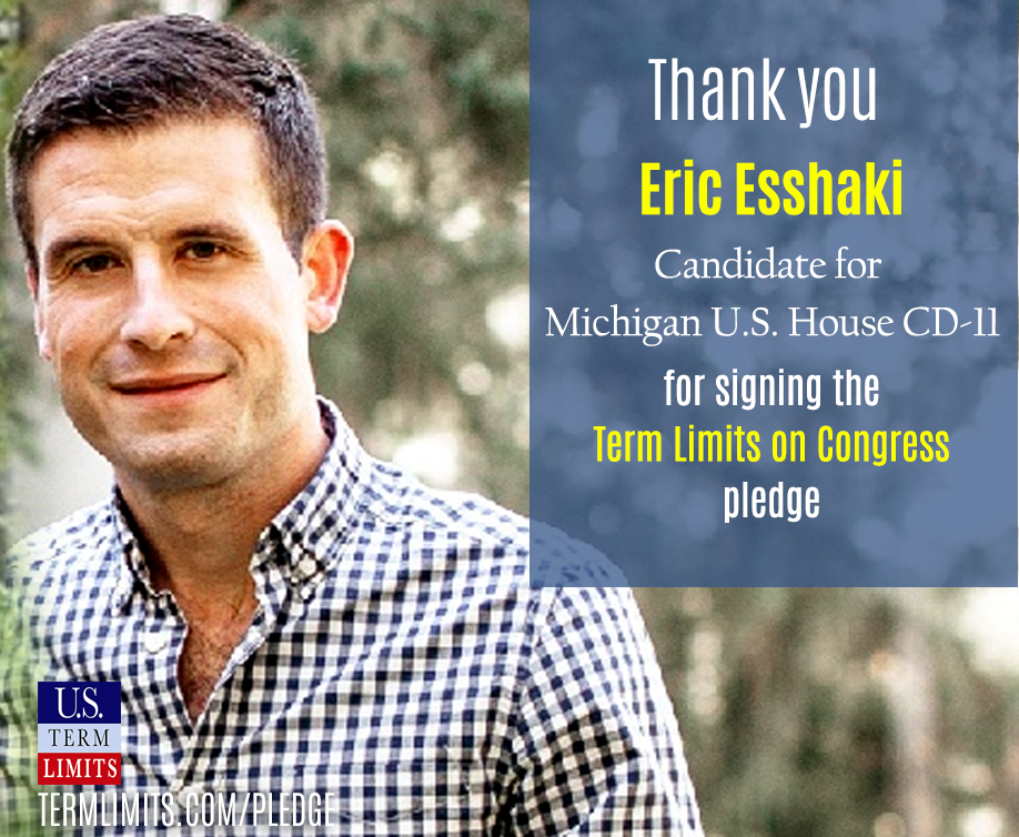 Eric Esshaki signs term limits on congress pledge in Michigan CD11