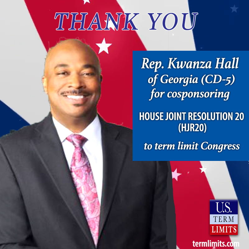 Rep. Kwanza Hall Democrat from Georgia cosponsors U.S. Term Limits resolution to term limit Congress
