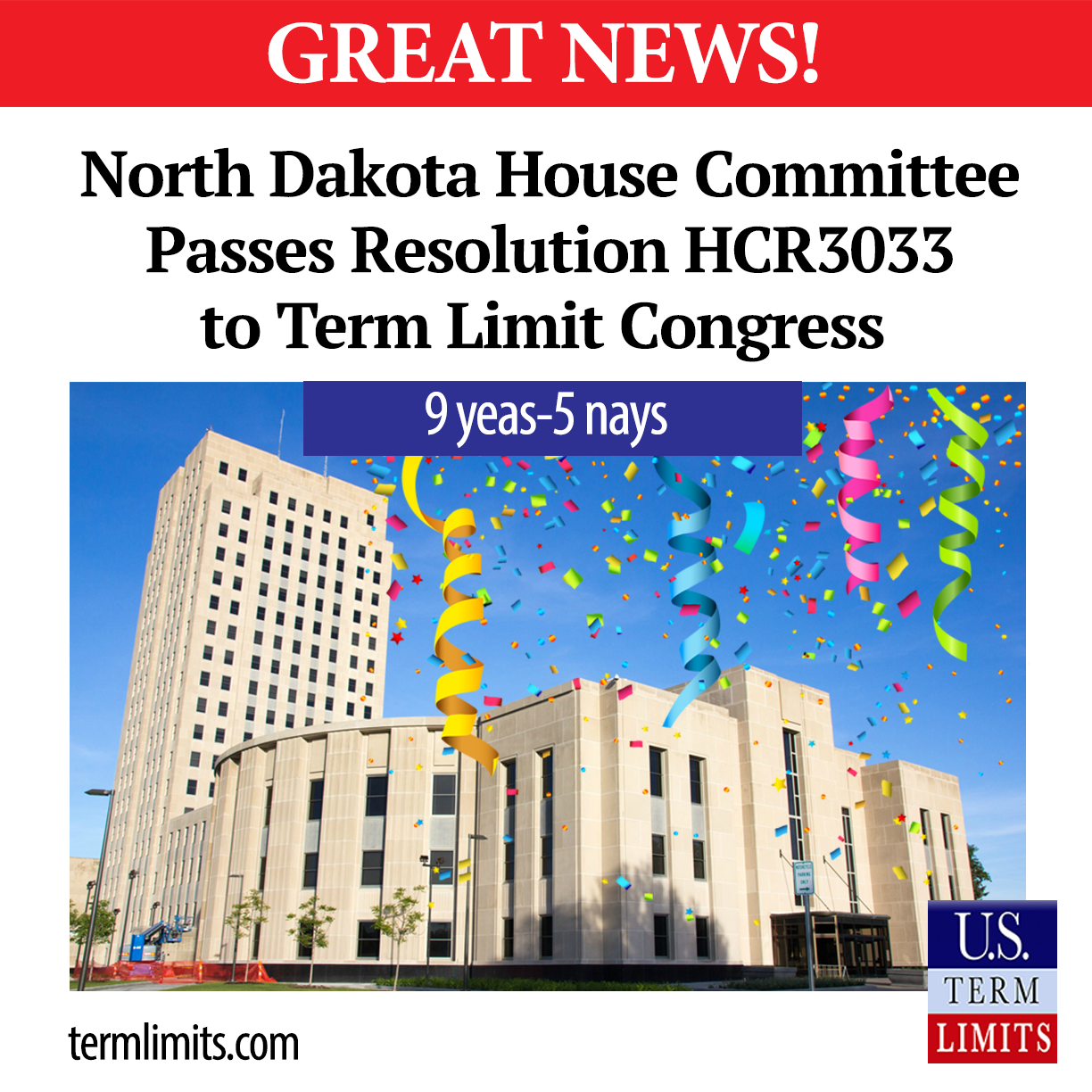 North Dakota House committee Passes resolution to term limit congress