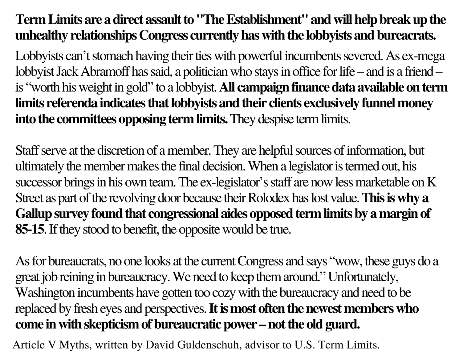 Debunking Myths Against an Article V Convention and Term Limits for ...