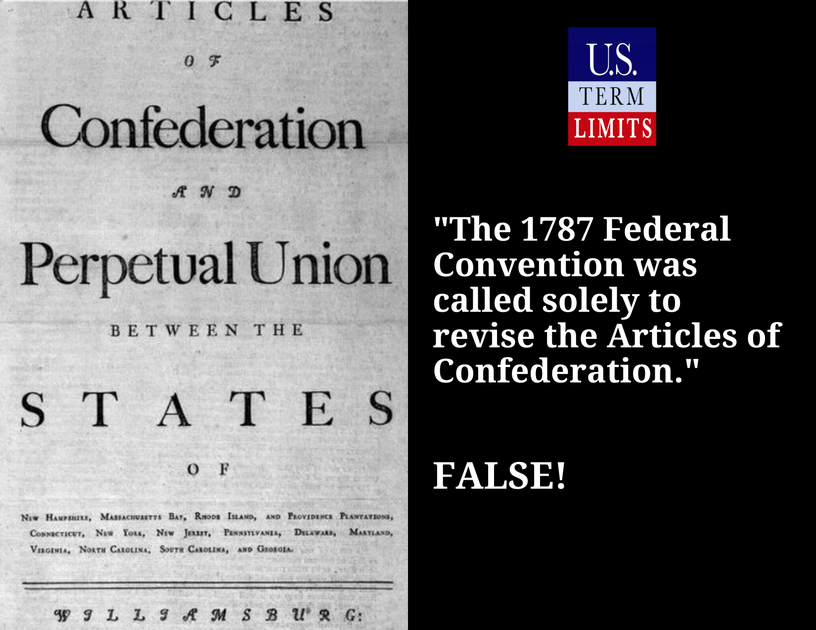 The 1787 Federal Convention was not called to soley revise the articles of confederation