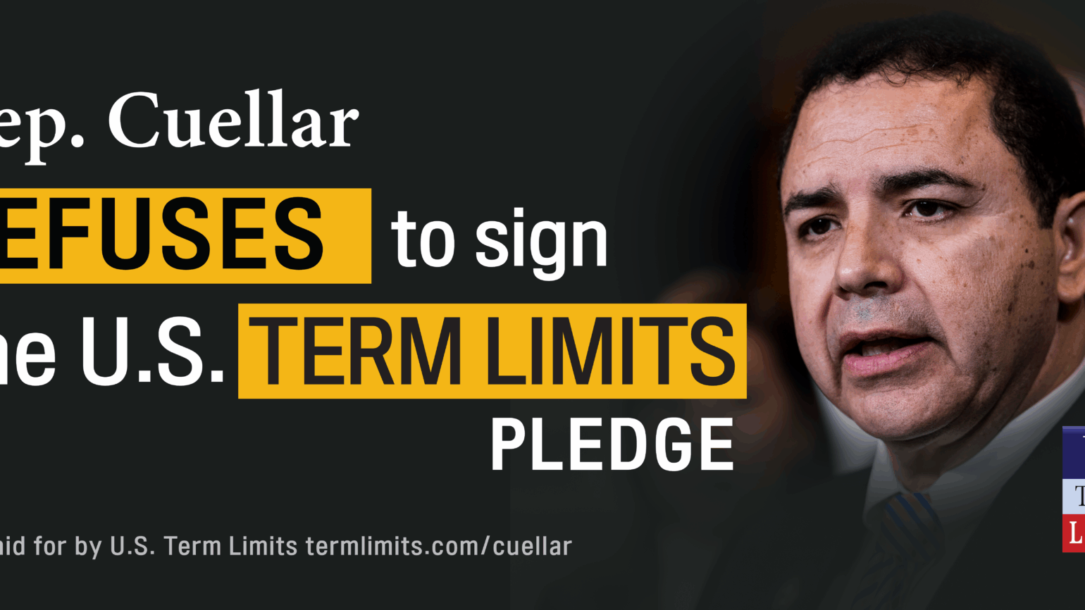 Cuellar refuses to sign the Term Limits on Congress pledge