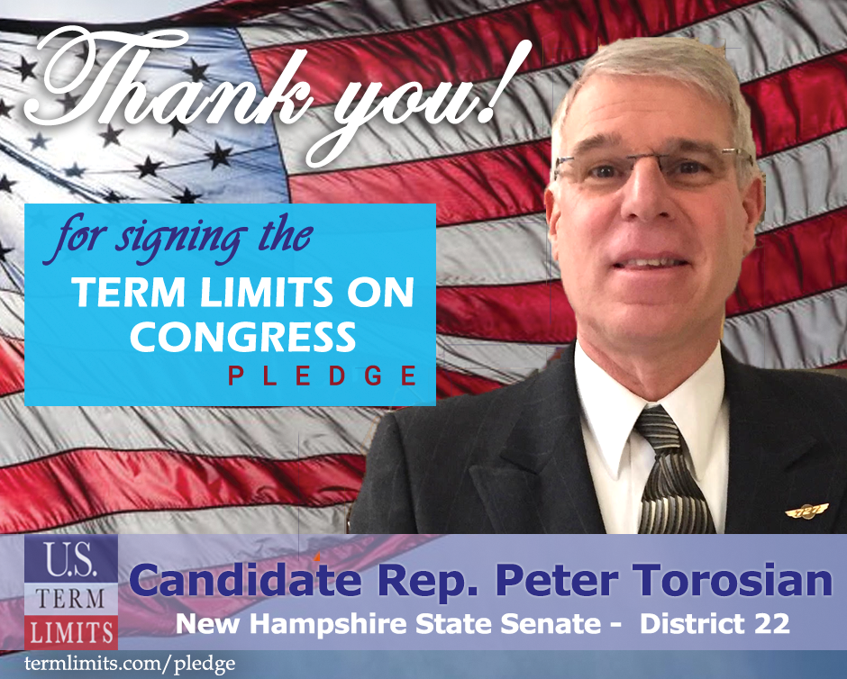 Peter Torosian Pledges To Support Congressional Term Limits - U.s. Term 