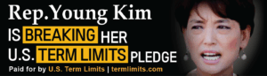 young kim broke her term limits pledge billboard