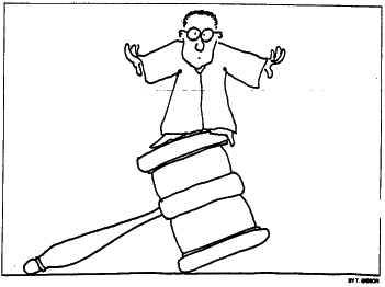 judge on gavel line art