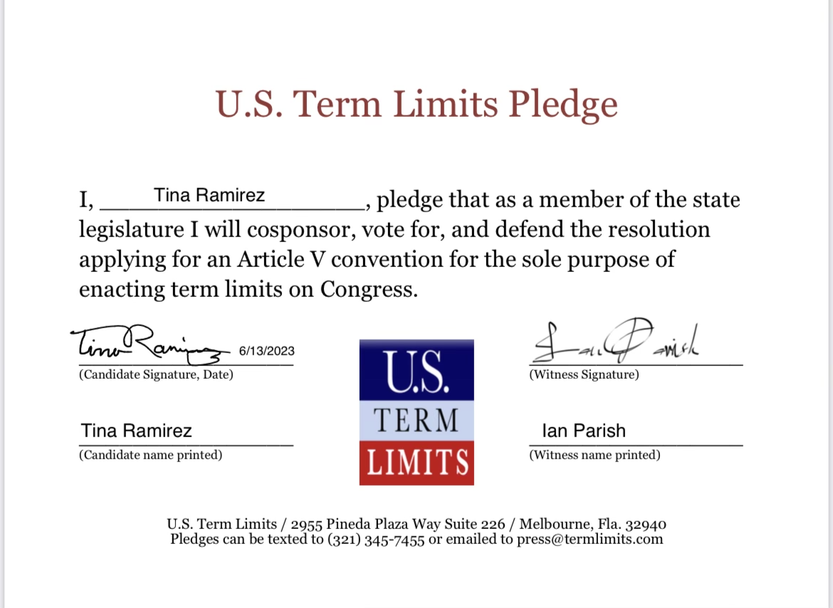 Tina Ramirez Pledges To Support Congressional Term Limits - U.S. Term ...