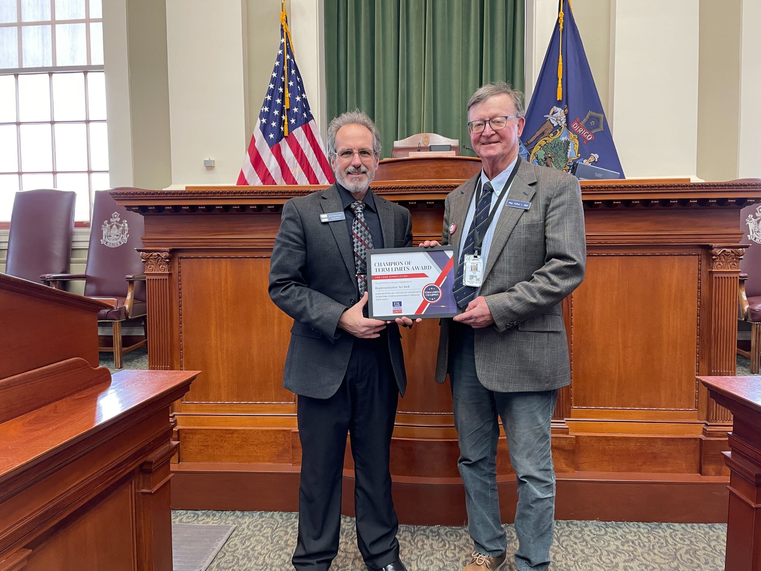 Rep Art Bell Receives Plaque For Signing Us Term Limits Pledge Us Term Limits