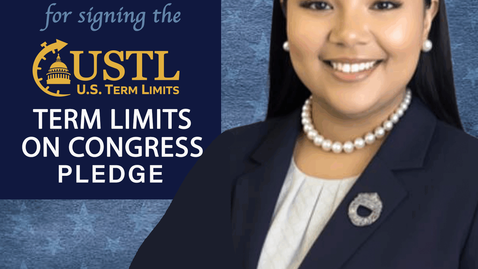 Dominique Payton of Texas signs the term limits pledge