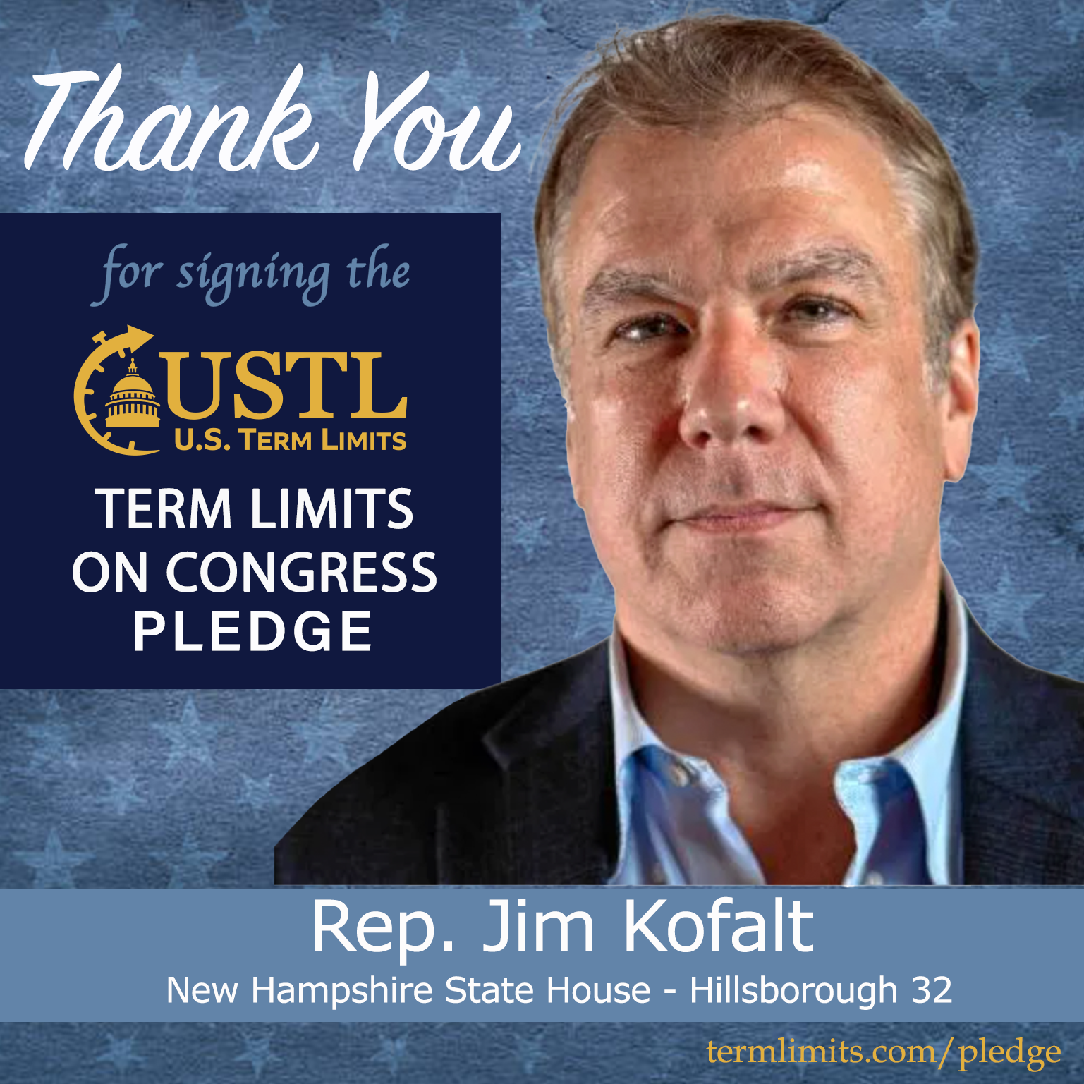 Rep. Jim Kofalt of New Hampshire signs the congressional term limits pledge