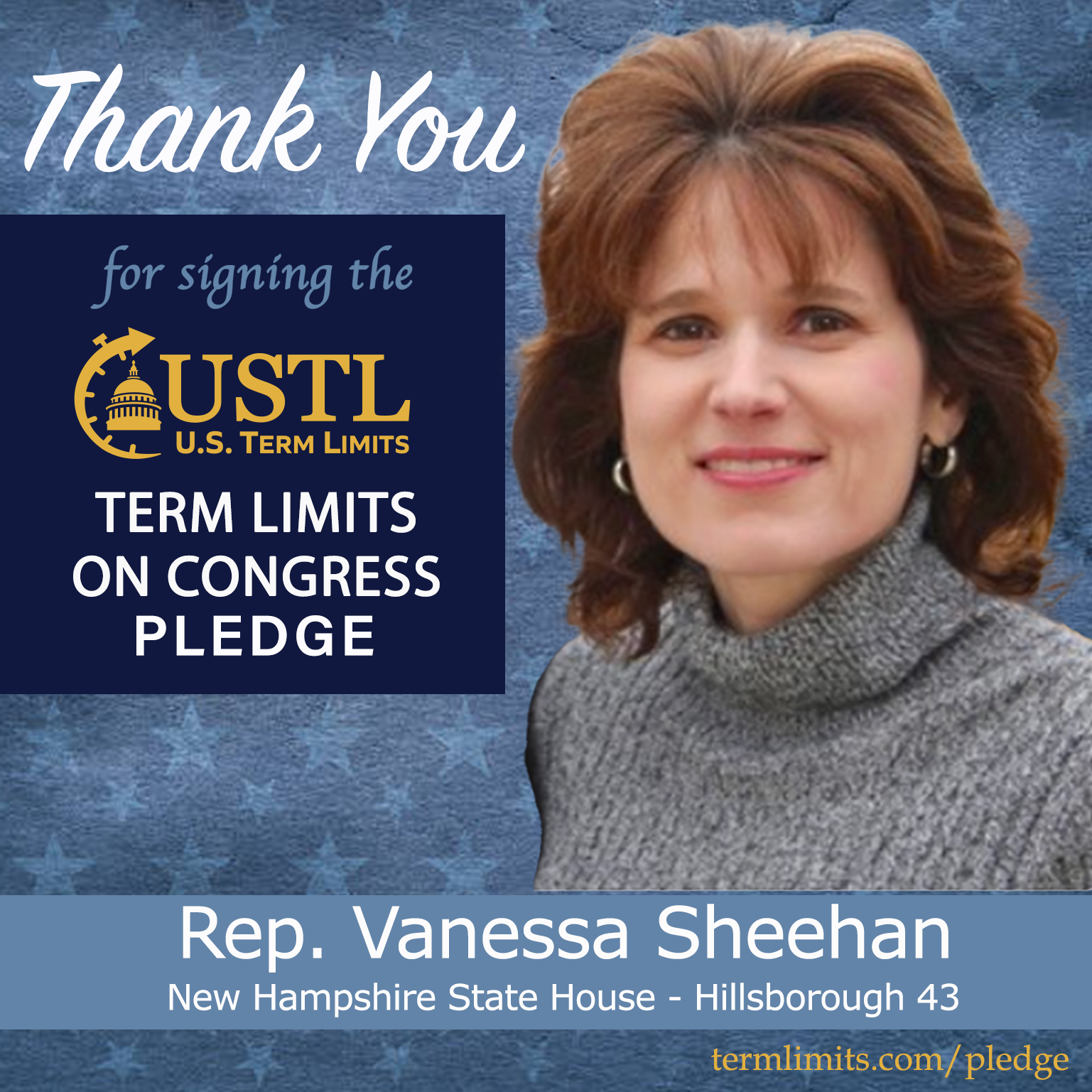 Vanessa Sheehan of New Hampshire signs the congressional term limits pledge