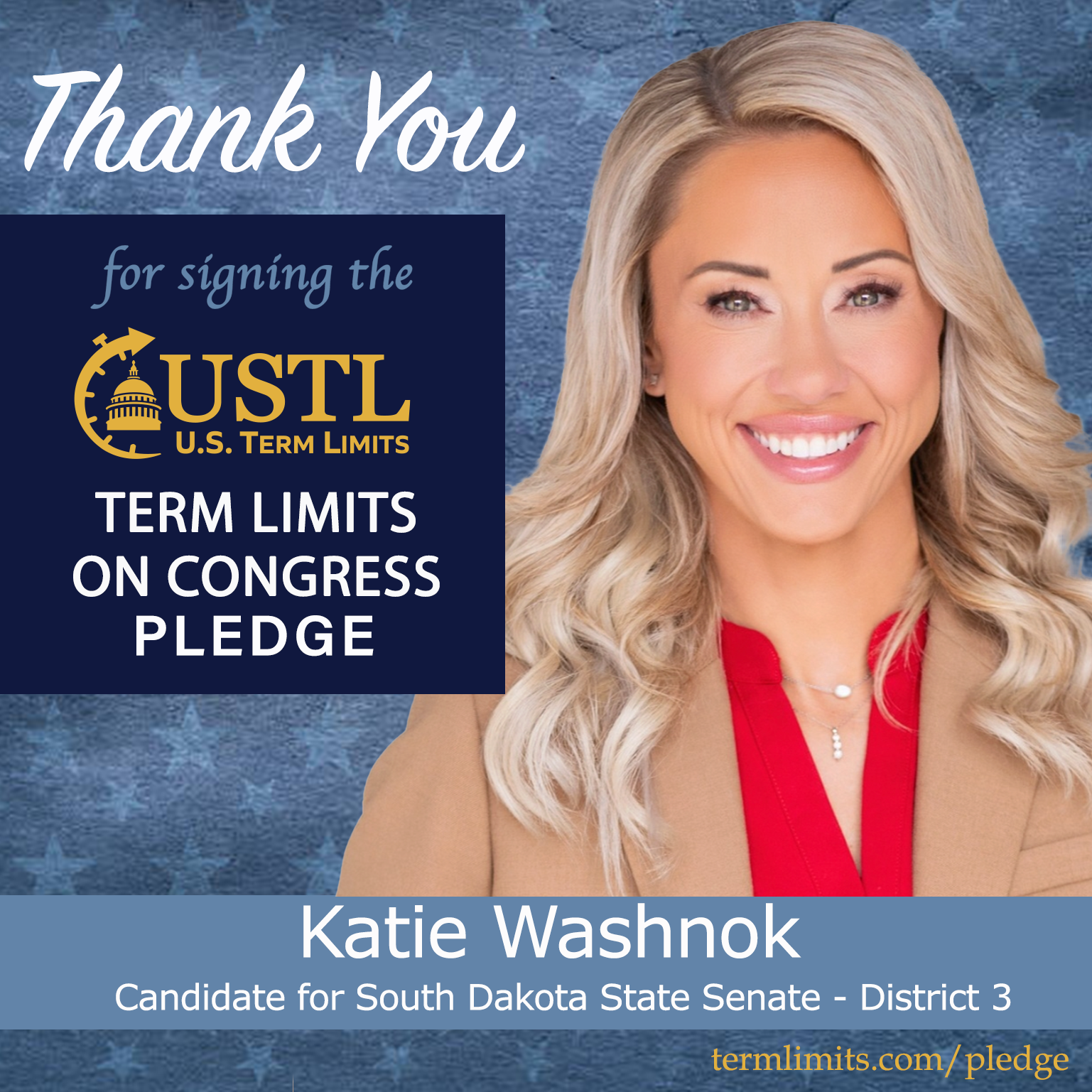 Katie Washnok south dakota signs term limits on congress pledge