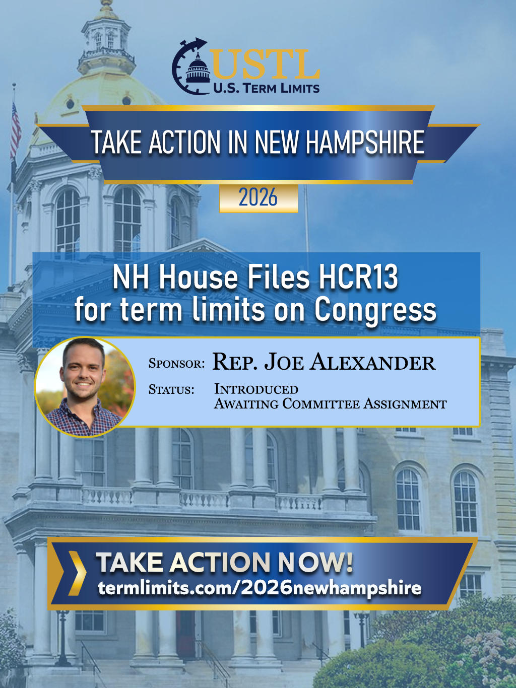 Joe Alexander files hcr13 in new hampshire for term limits on congress